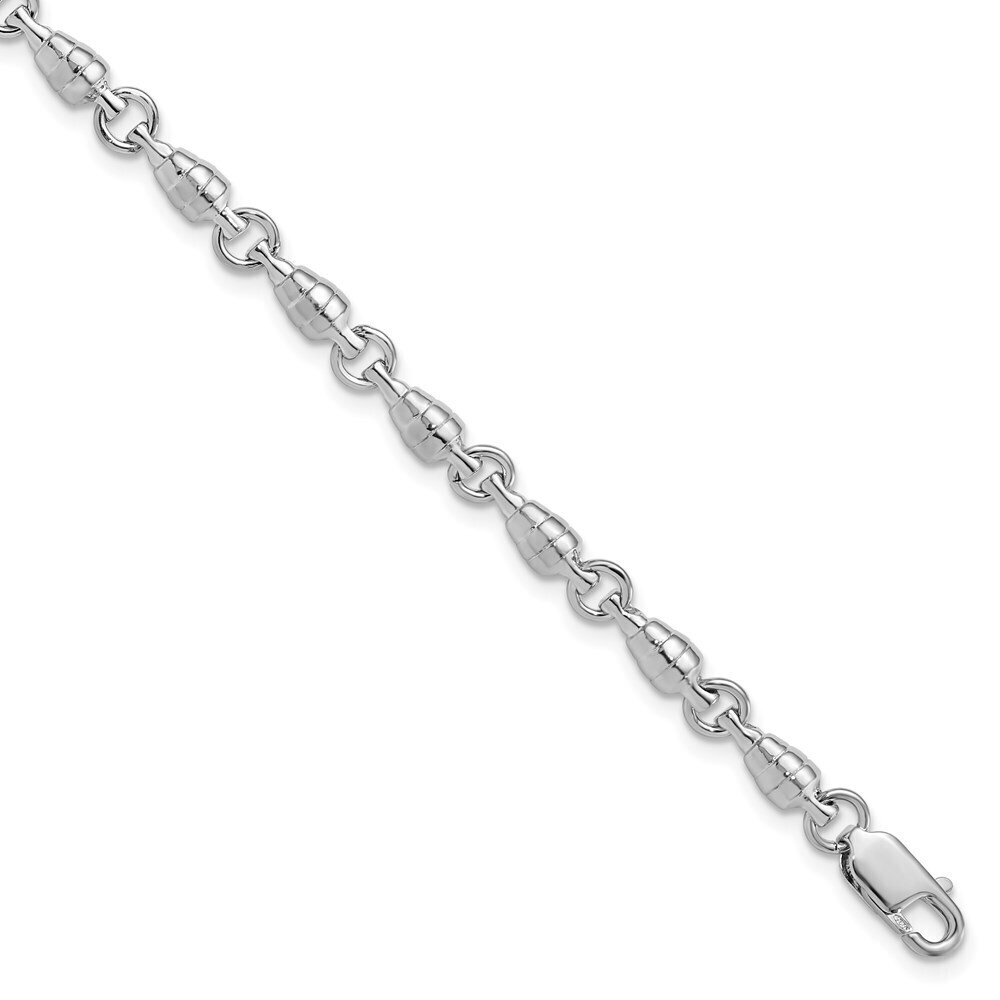 Kazi Luxury De-Ani Sterling Silver Rhodium-plated Polished Swivel Link Bracelet